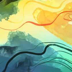 credence cuisine aquarelle abstrait