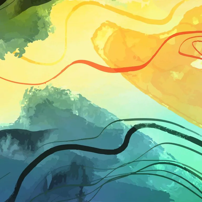 credence cuisine aquarelle abstrait