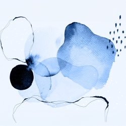 credence cuisine aquarelle nuance bleu