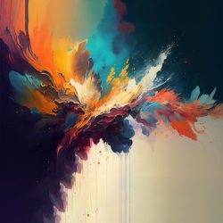 crédence de cuisine Explosion aquarelle vibrante