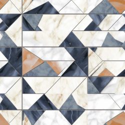 credence cuisine marbre design carrelage geometrique
