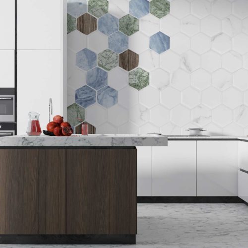 Crédence de cuisine ” Hexagone Moderne Marbre” 10