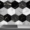 Crédence de cuisine “Hexagone Noir-Blanc-Gris” 16