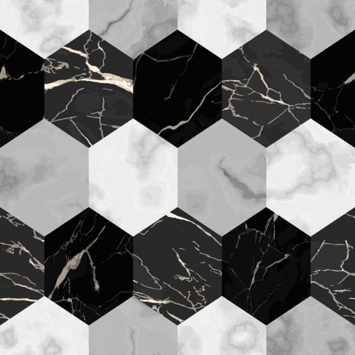 Crédence de cuisine “Hexagone Noir-Blanc-Gris” 9