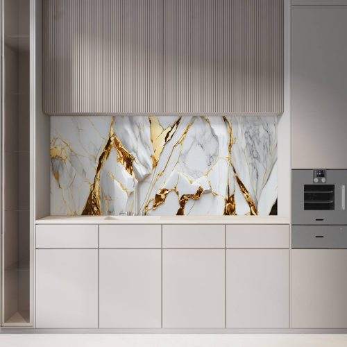 Crédence de cuisine “Papier peint marbre doré authentique” 12