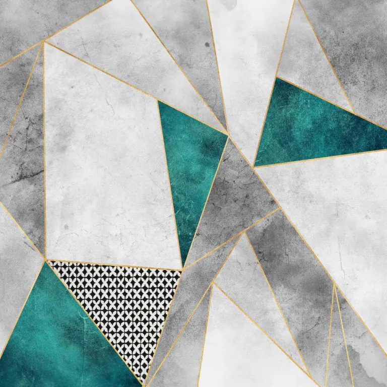 credence cuisine peinture marbre or geometrique