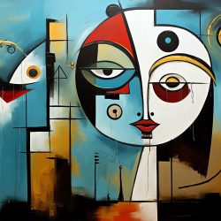 credence cuisine tete peinture coloree