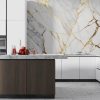 Crédence de cuisine “Texture abstraite marbre blanc doré” 15