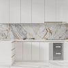 Crédence de cuisine “Texture abstraite marbre blanc doré” 17