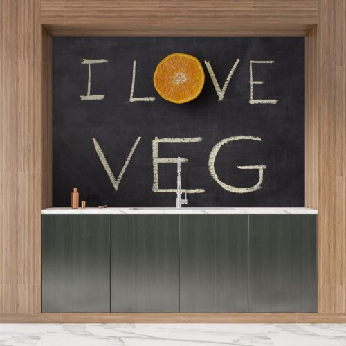Crédence de cuisine “Ardoise ‘I love veg'” 6