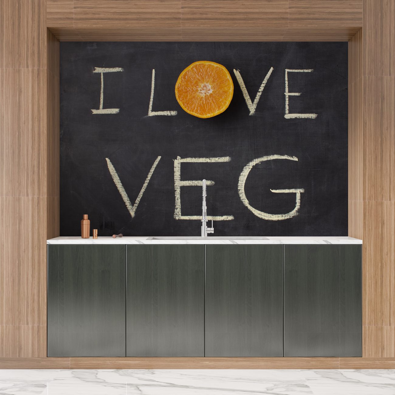 Crédence de cuisine “Ardoise ‘I love veg'” 14