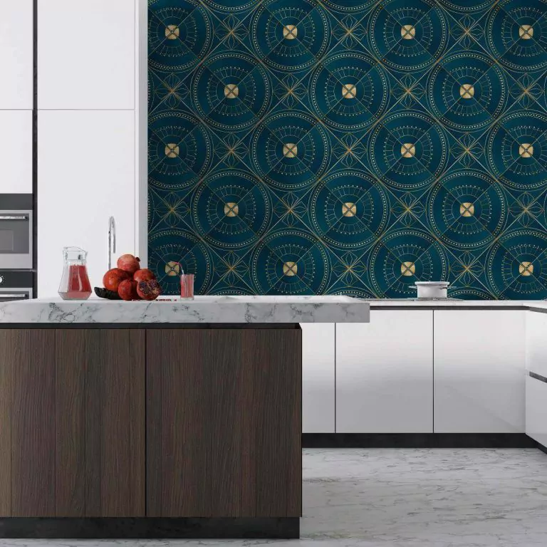 Crédence de Cuisine Art Déco en Dégrade Bleu