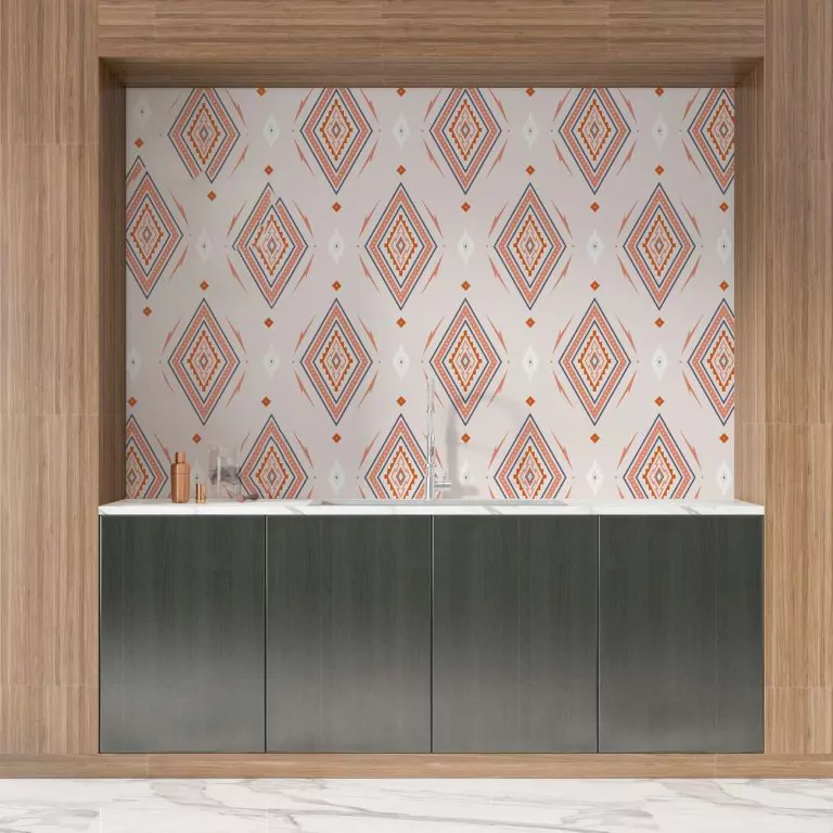 credence cuisine motif songket diamant