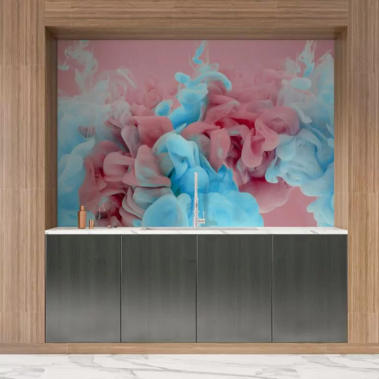 credence cuisine explosion abstraite couleur