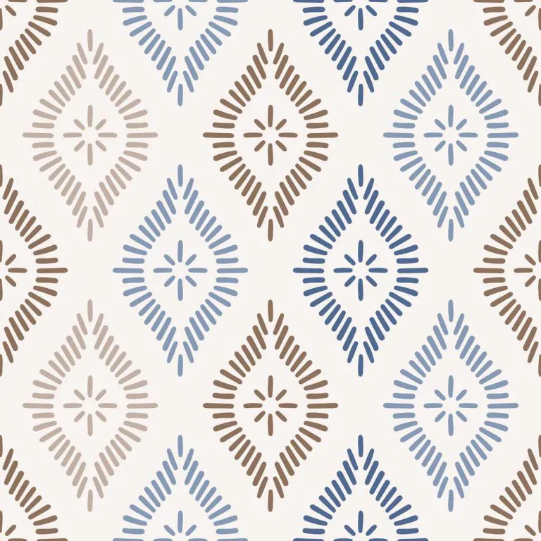 credence cuisine motif batik bleu et marron