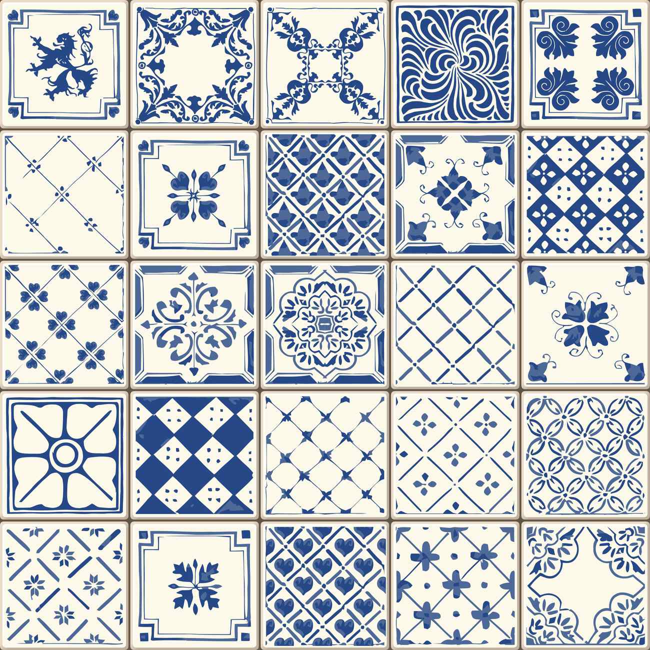 Crédence de cuisine “motif design carreaux bleu” 14