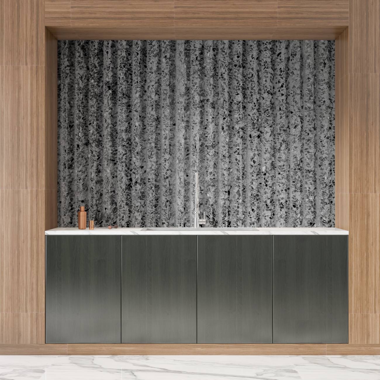 Crédence de cuisine  “Terrazzo Texture béton gris” 17