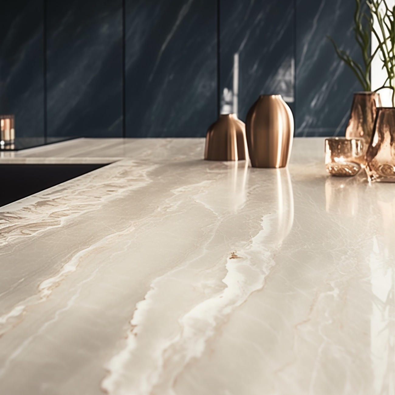 Ilot Central de Cuisine En Corian – “Dune Premium” 16