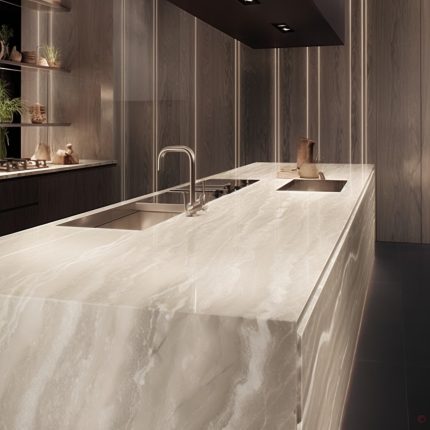 Ilot Central de Cuisine En Corian – “Dune Premium”