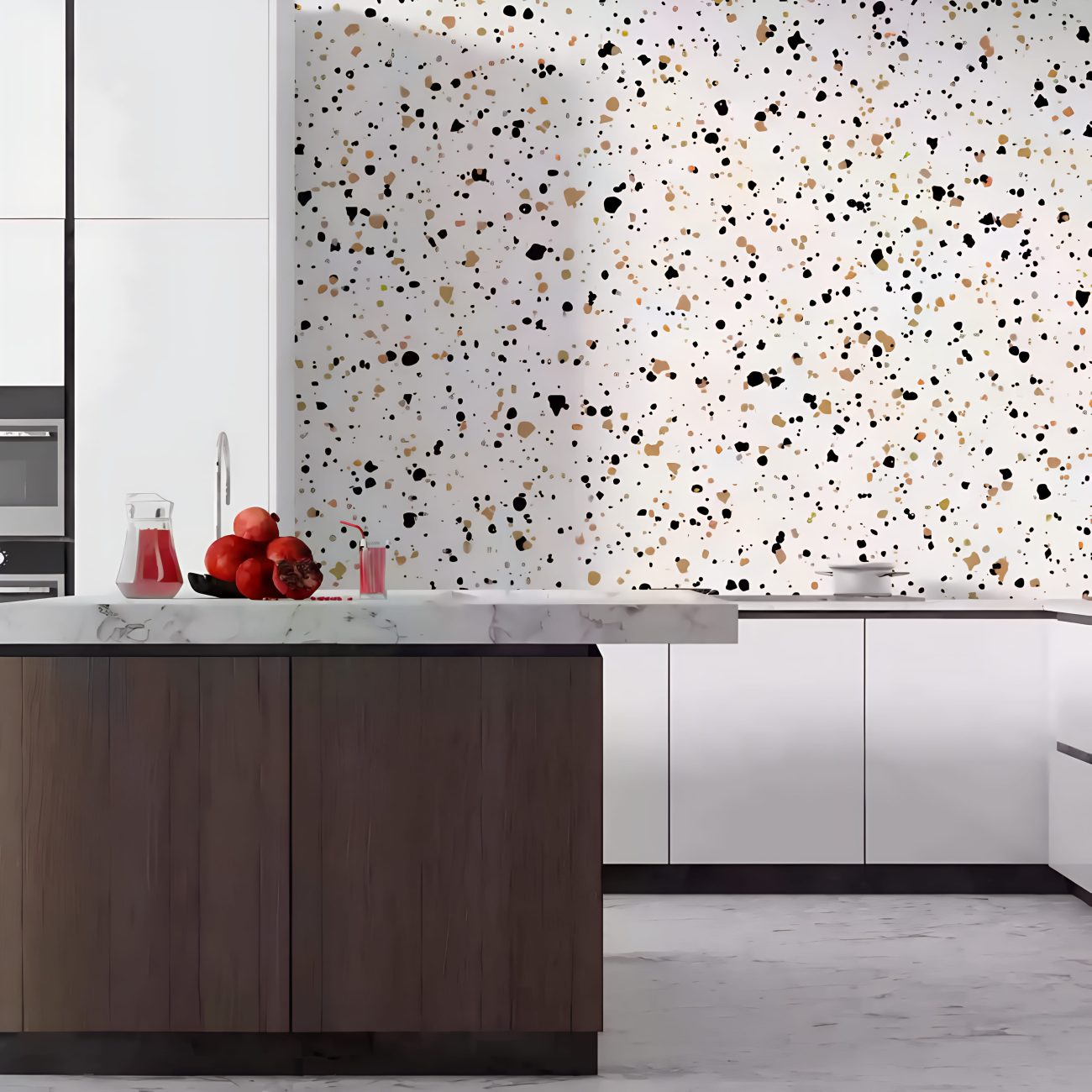 Crédence de cuisine Terrazzo Marron