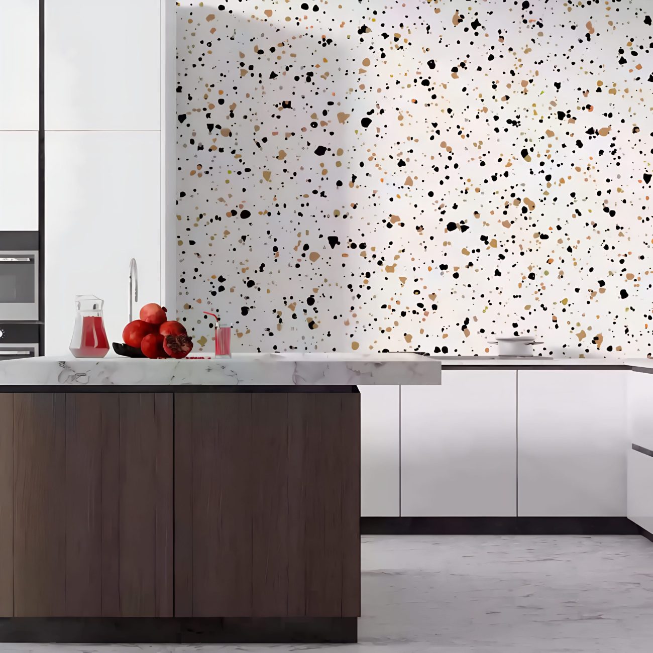 Crédence de cuisine Terrazzo Marron