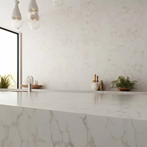 Plan de Travail Pas Cher Quartz – “Blanca Statuarietto”