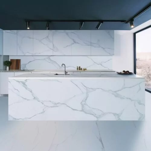 Plan de Travail Quartz Blanc – “Calacatta Azai”