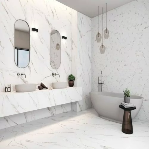 Plan de Travail Quartz Blanc – “Calacatta Bali”