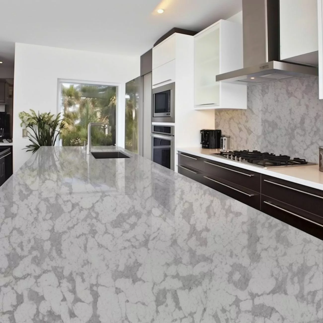 Plan de Travail Cuisine Quartz – “White Fusion Pental” 6