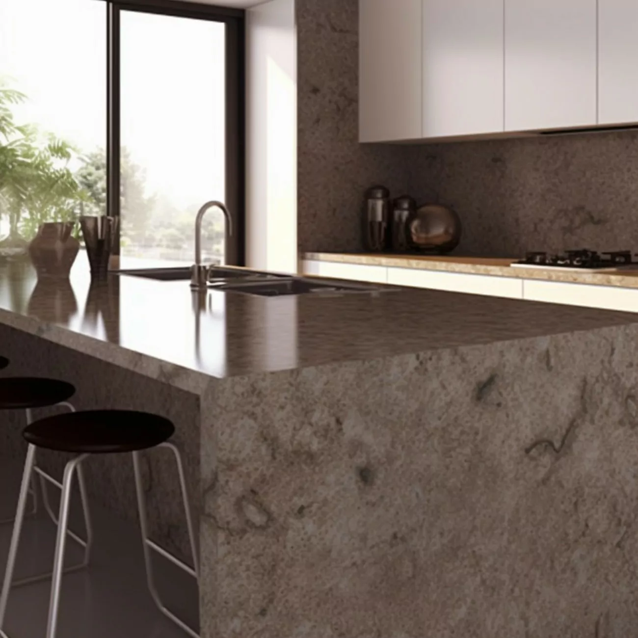 Plan de Travail Quartz – “Caesarstone Gris Côtier” 6