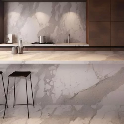 Plan de Travail Quartz – “Caesarstone Gris Côtier” 7