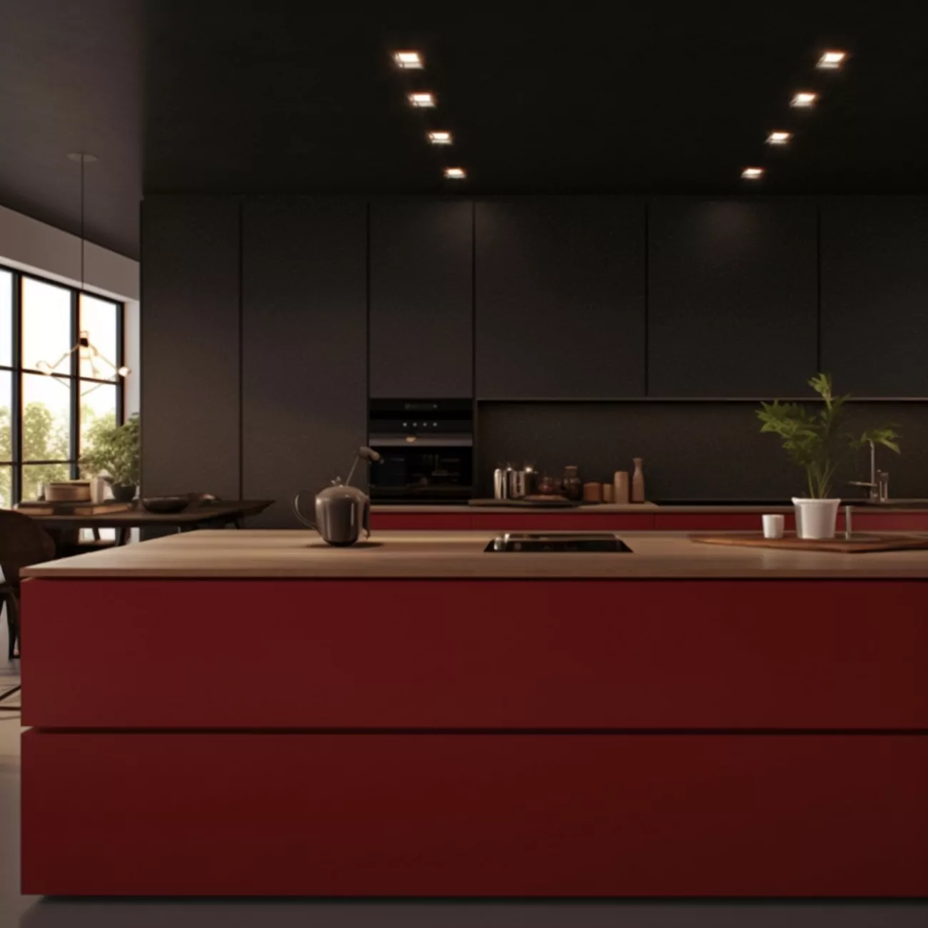 Plan de Travail Cuisine Quartz – “Red Shimmer” 3