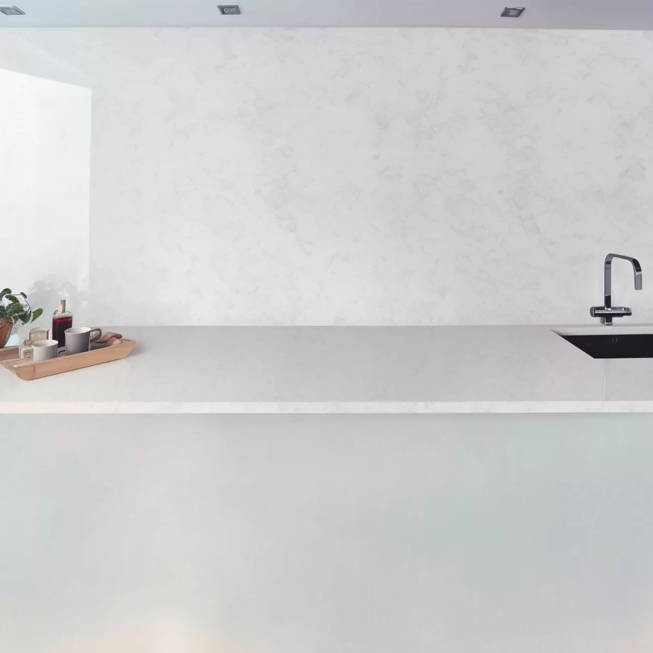 Plan Travail Quartz – “Blanc Marbella”