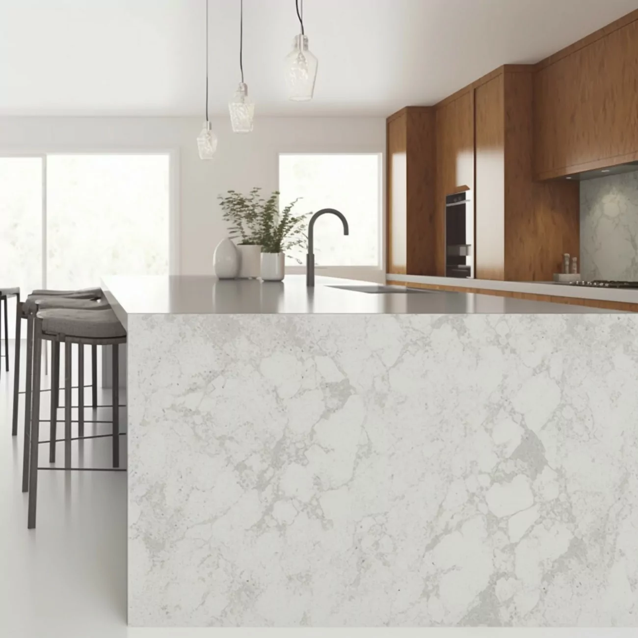 Plan de Travail Quartz Blanc – “Montblanc Caesarstone”