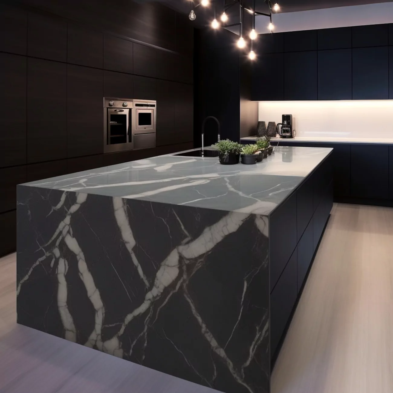 Plan de Travail Quartz Noir- “Minuit Marquina”