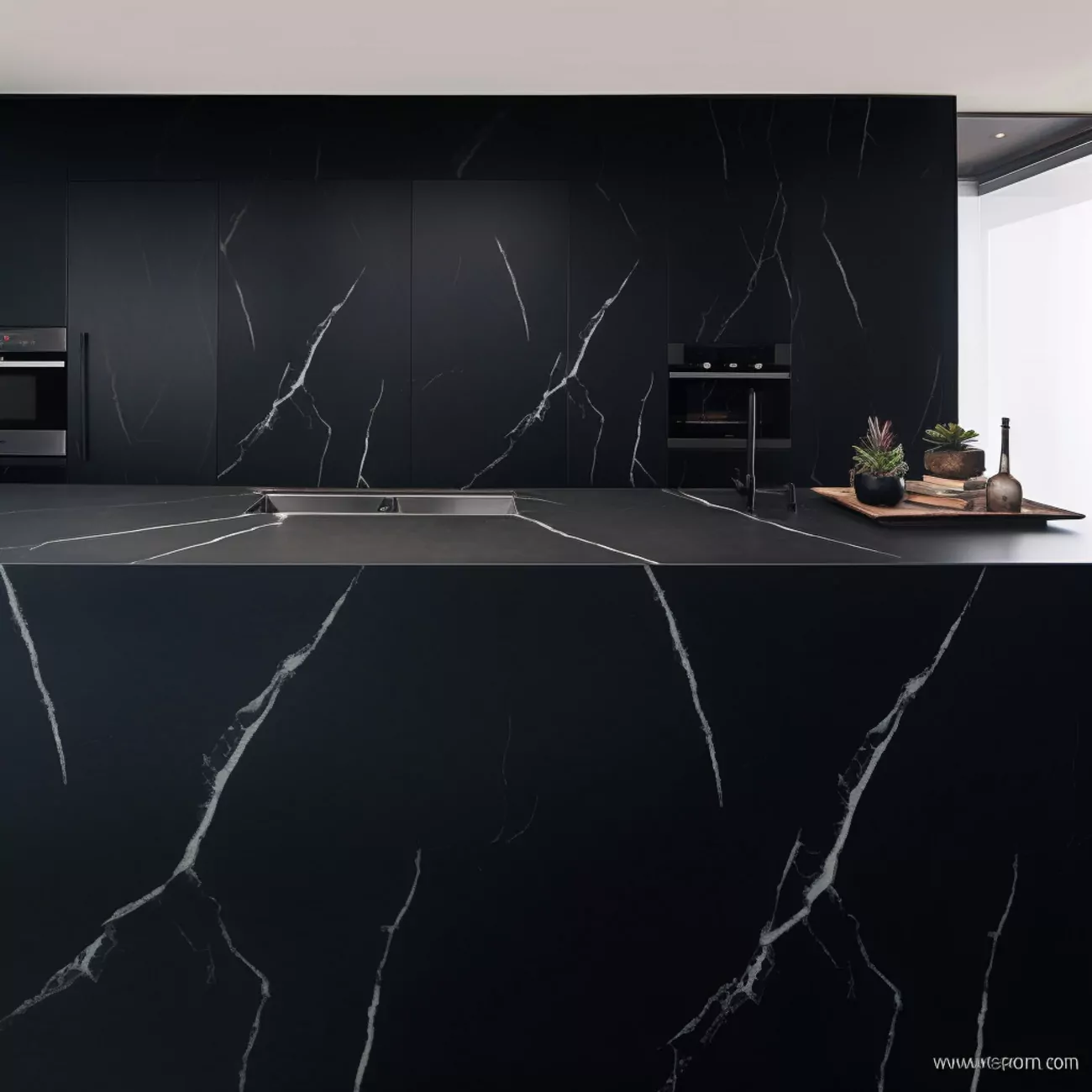 Plan de Travail Quartz Noir- “Minuit Marquina” 6