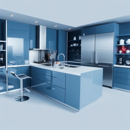 Plan De Travail Cuisine En Corian – “Blueberry Ice”