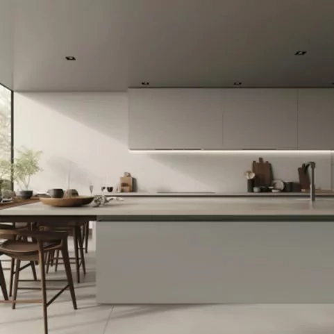 Plan de Travail pour Cuisine Corian – “Pearl grey”