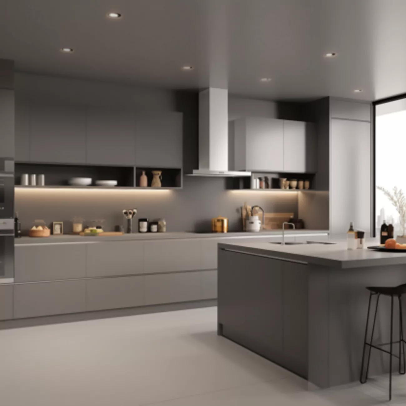 Plan De Travail Cuisine En Corian – “Silver Grey” 5