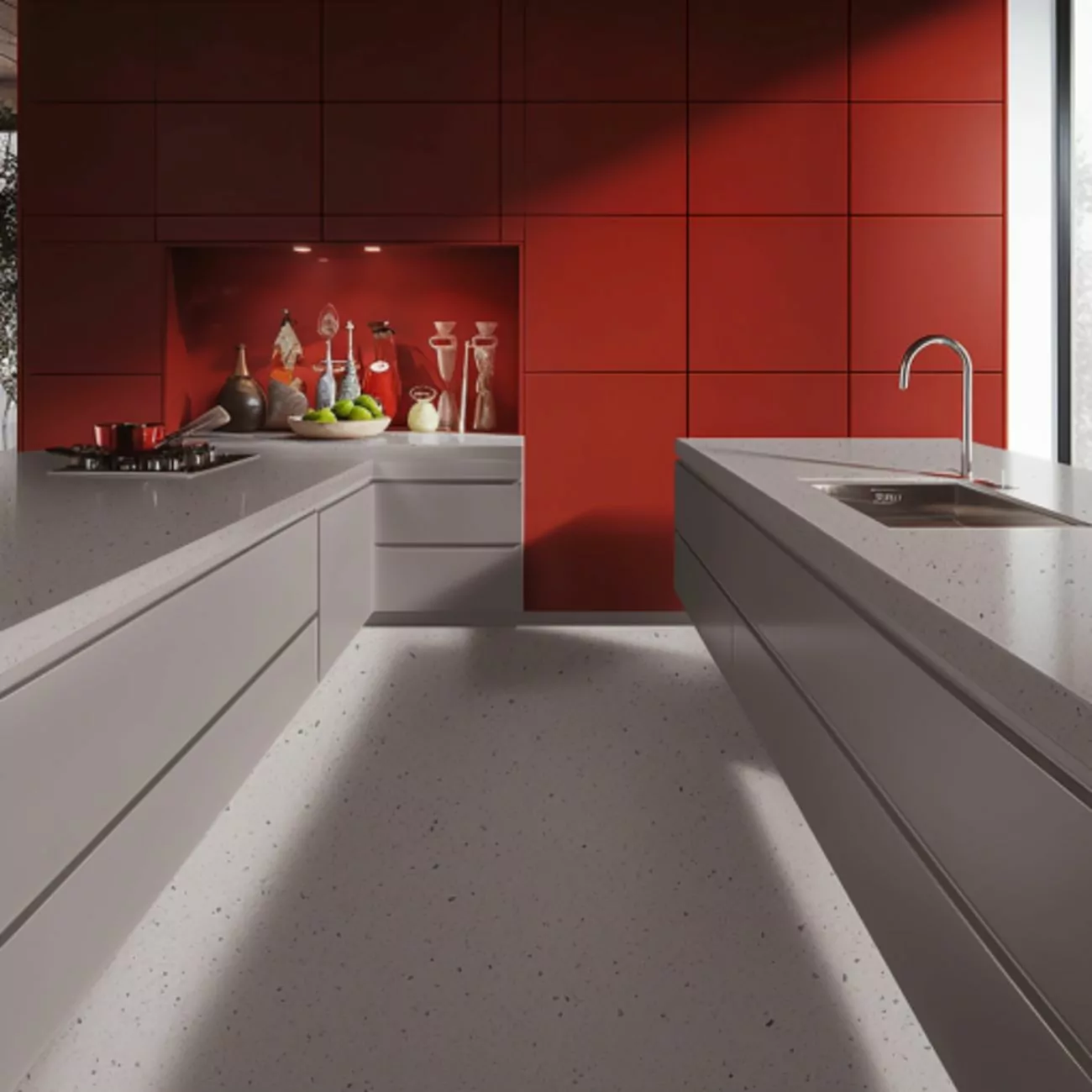 Plan Travail Pour La Cuisine En Corian – “Dove” 5