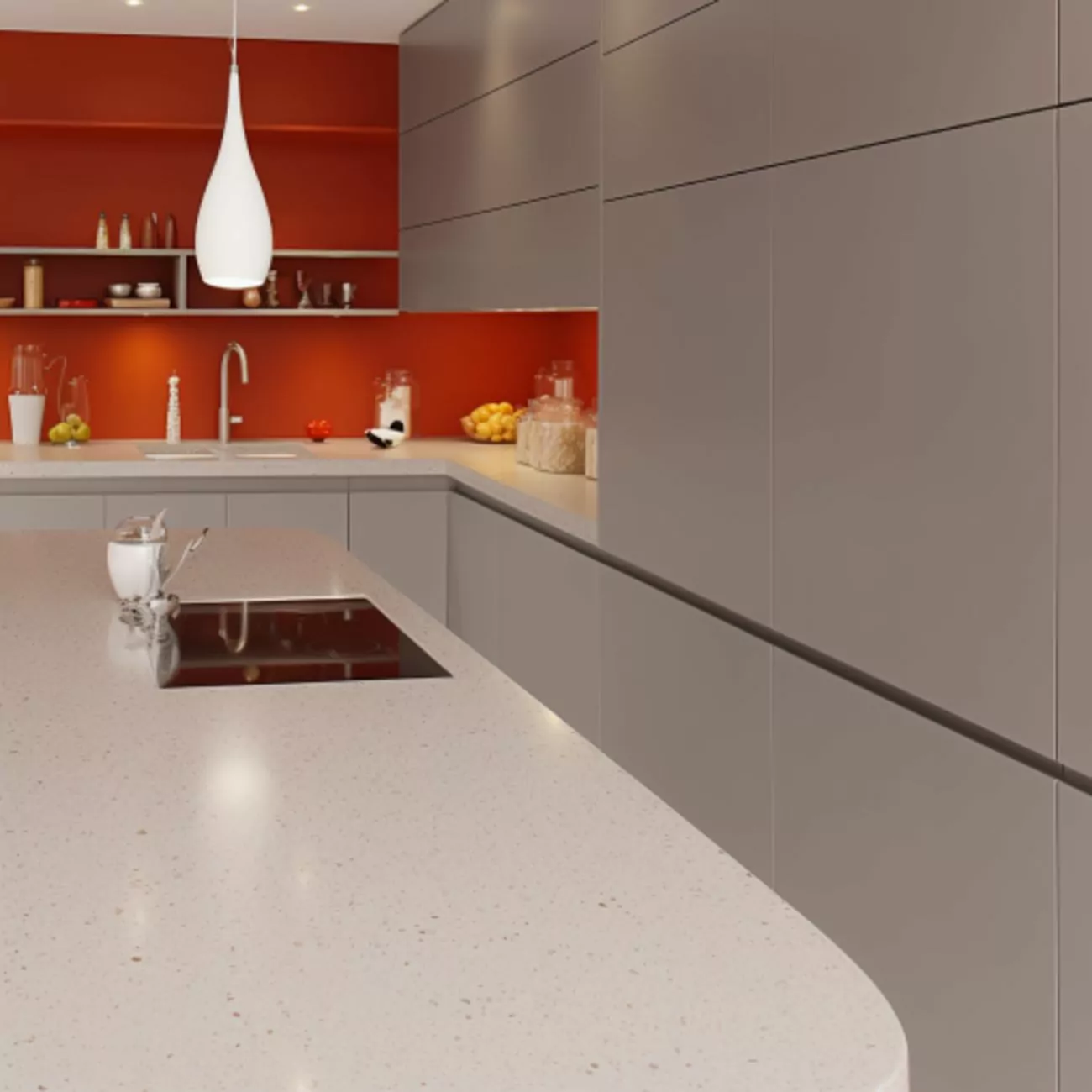 Plan Travail Pour La Cuisine En Corian – “Dove” 4