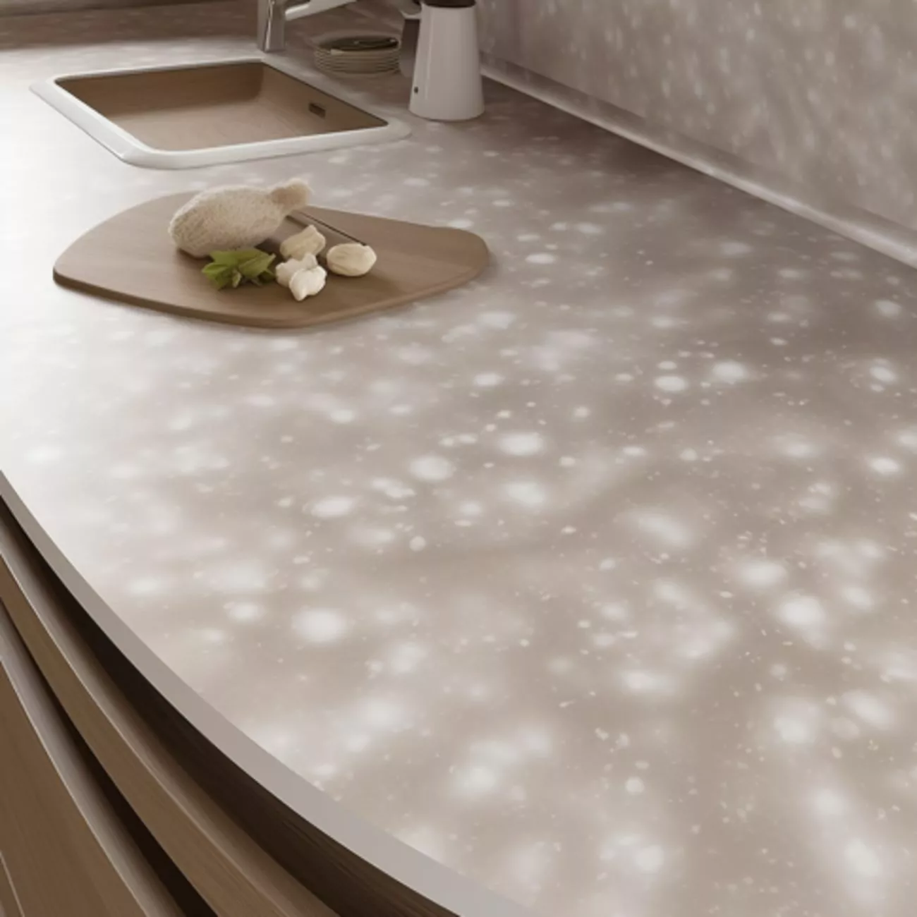 Plan Travail Pour La Cuisine En Corian – “Noisette” 3