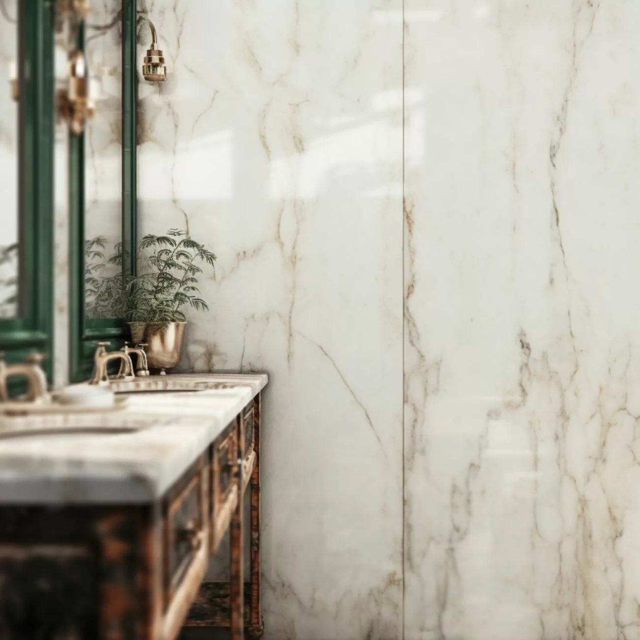 Salle de Bain en Marbre Blanc “Canne”