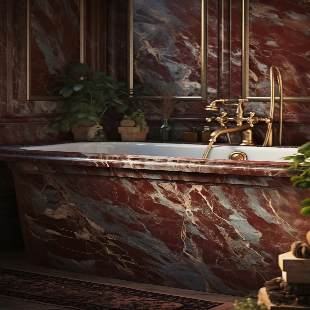 Salle de Bain en Marbre Rouge “Jasper” 3