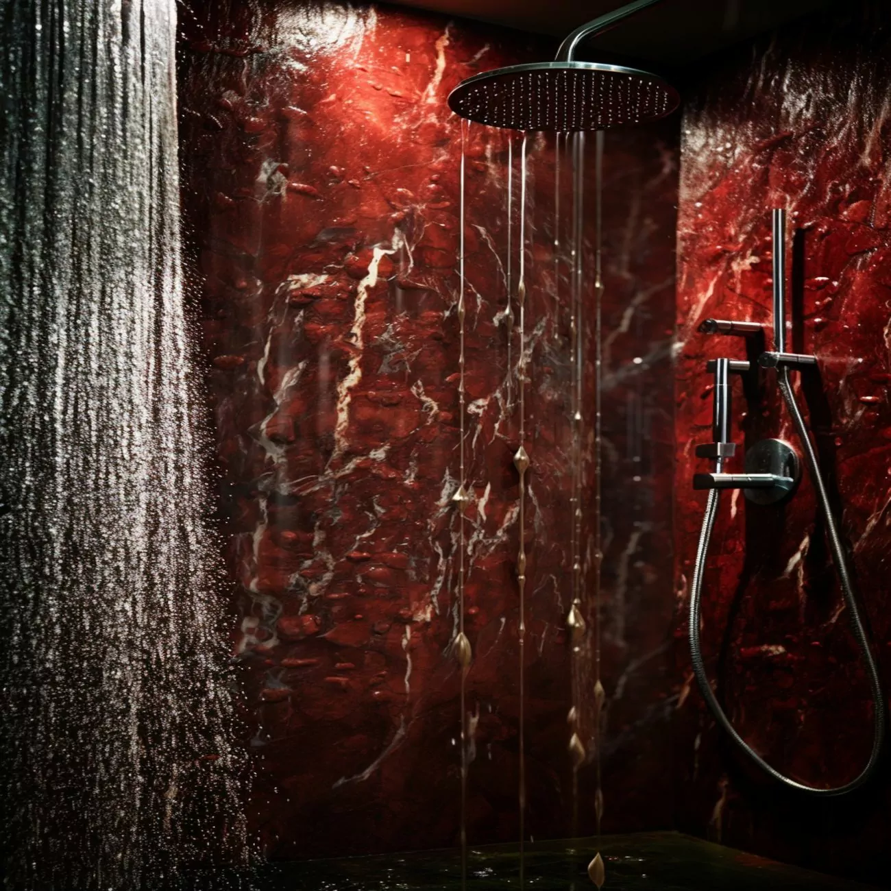 Salle de Bain en Marbre Rouge “Jasper” 4