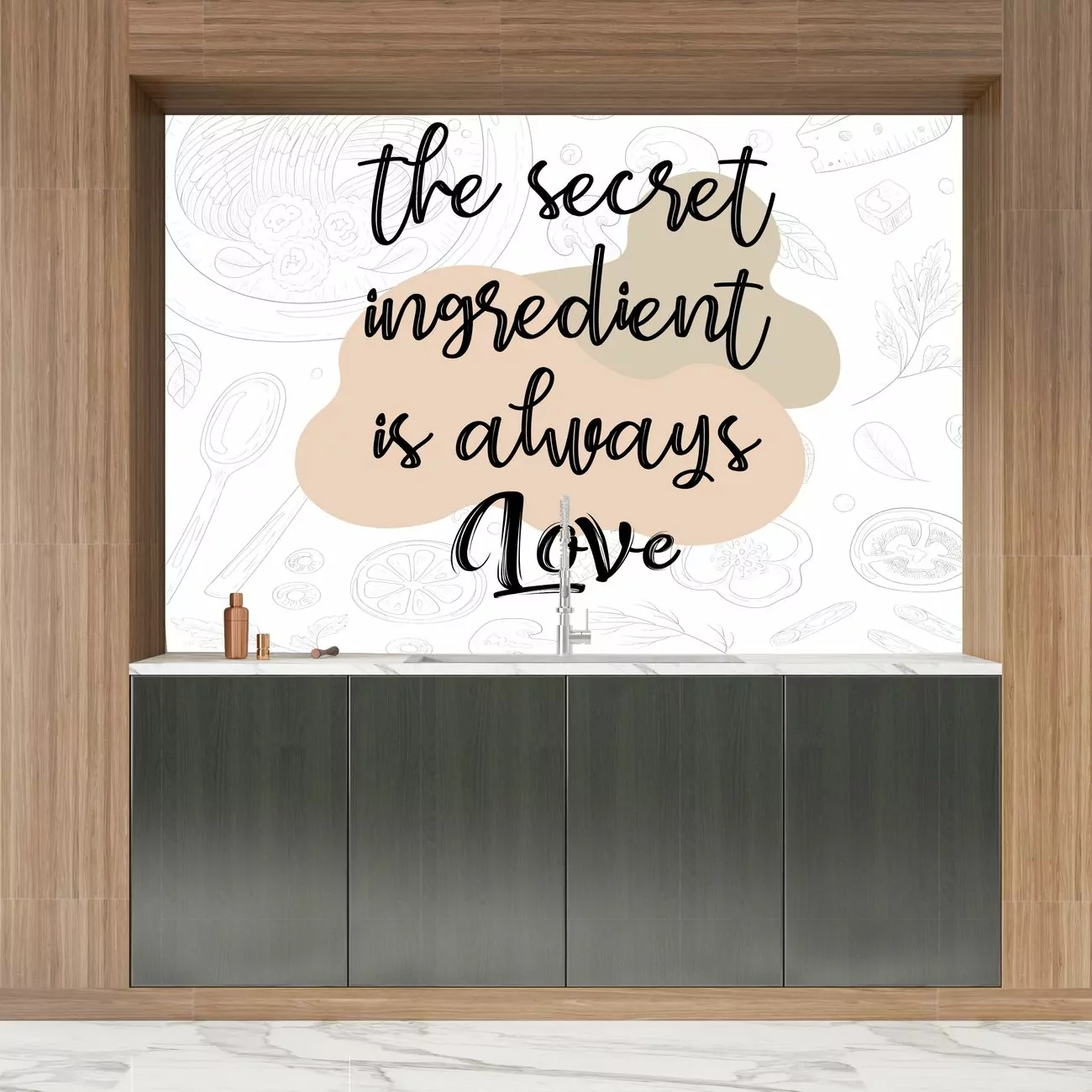 Crédence de Cuisine “The Secret Ingredient is always love”