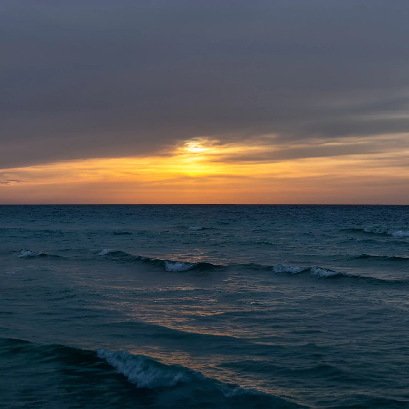 Crédence de Cuisine “Coucher De Soleil En Mer Le Soir” 2