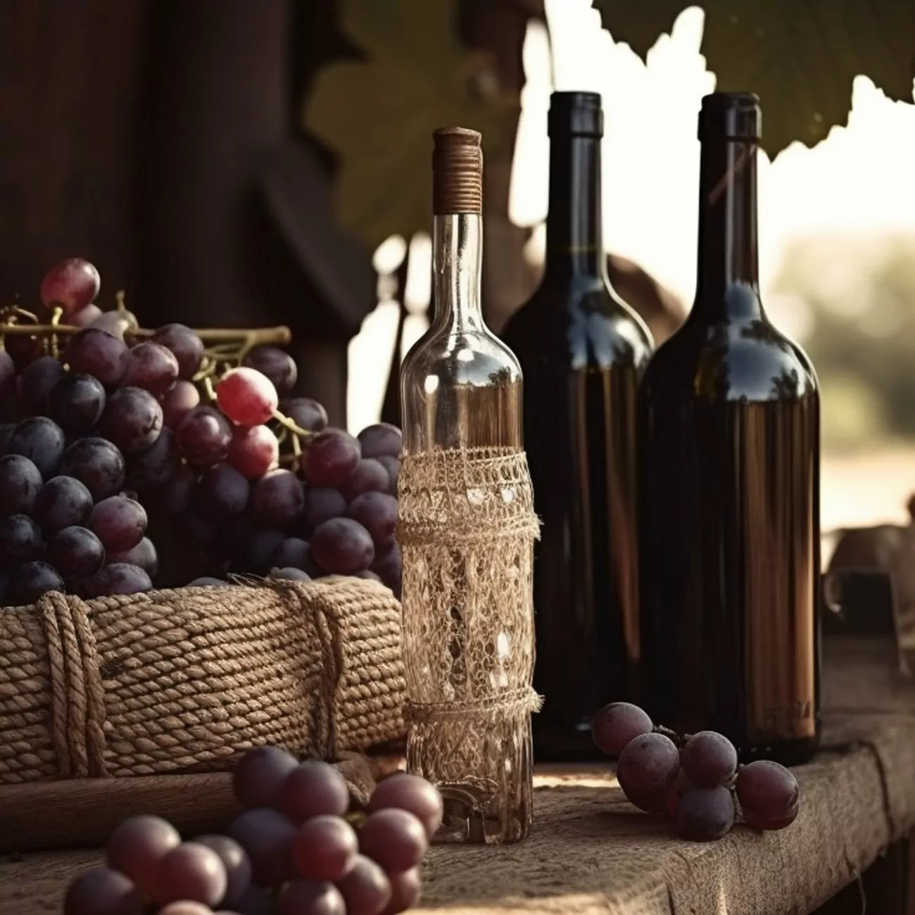 Crédence de Cuisine “Vin et raisins sur la table” 2