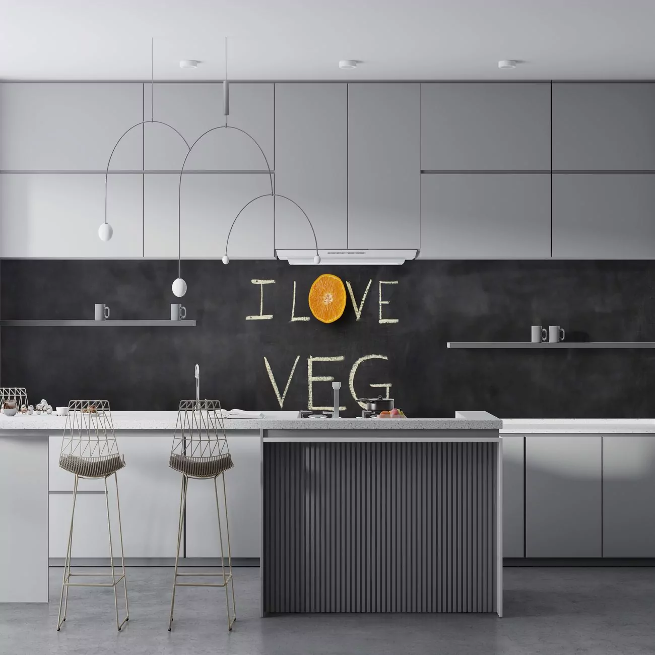 Crédence de cuisine “Ardoise ‘I love veg'” 6