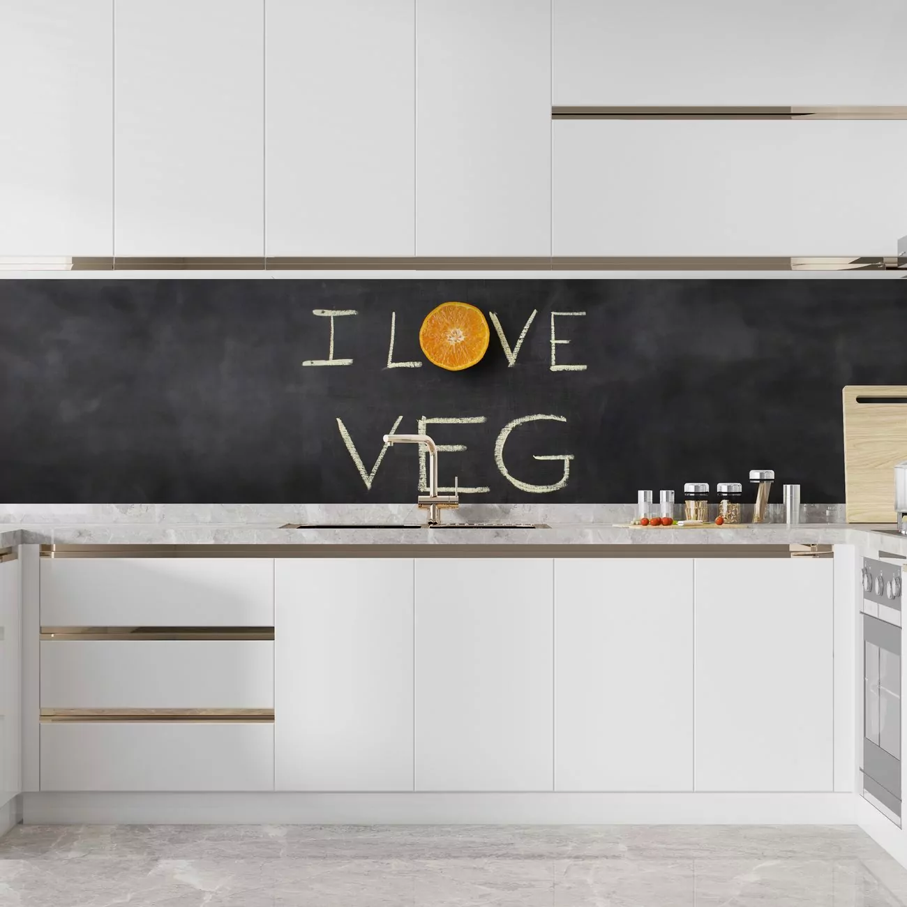 Crédence de cuisine “Ardoise ‘I love veg'” 5